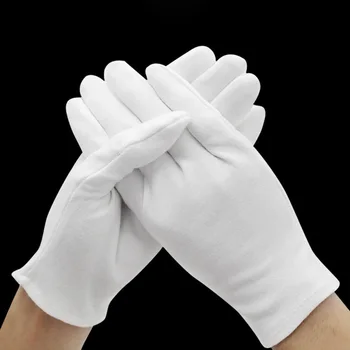 

Hot Selling 12 Pairs Cotton White Soft Gloves Costume Jewellery Handling Work Hands Protector -B5