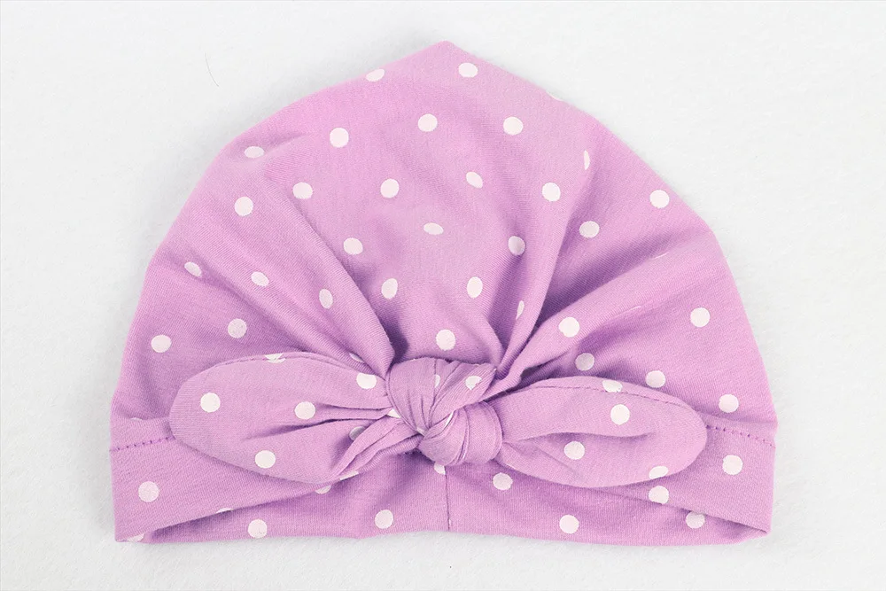 1 шт. Детская шапка тюрбан в горошек из мягкого хлопка|Шапки и кепки| |