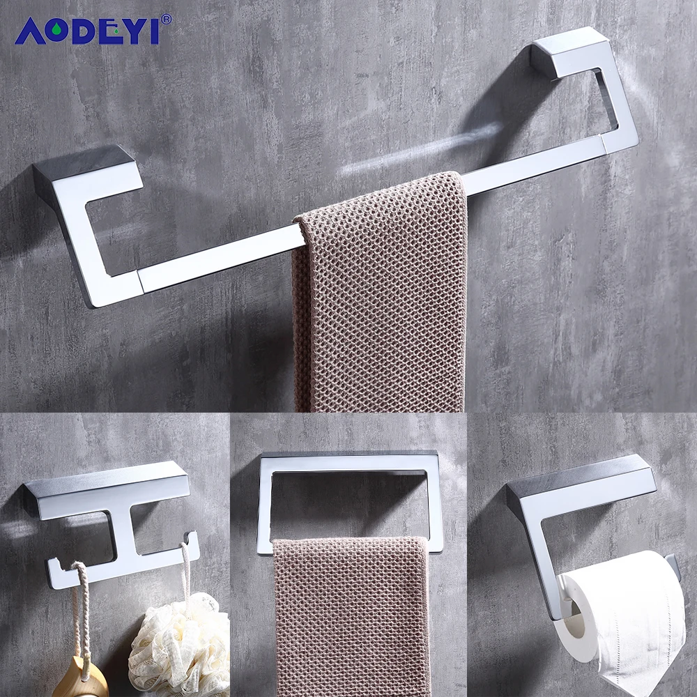 

Bathroom Hardware Set Black Towel Rail Rack Bar Shelf Robe Hook Paper Holder Chrome SUS 304 Stainless Steel Bath Accessories