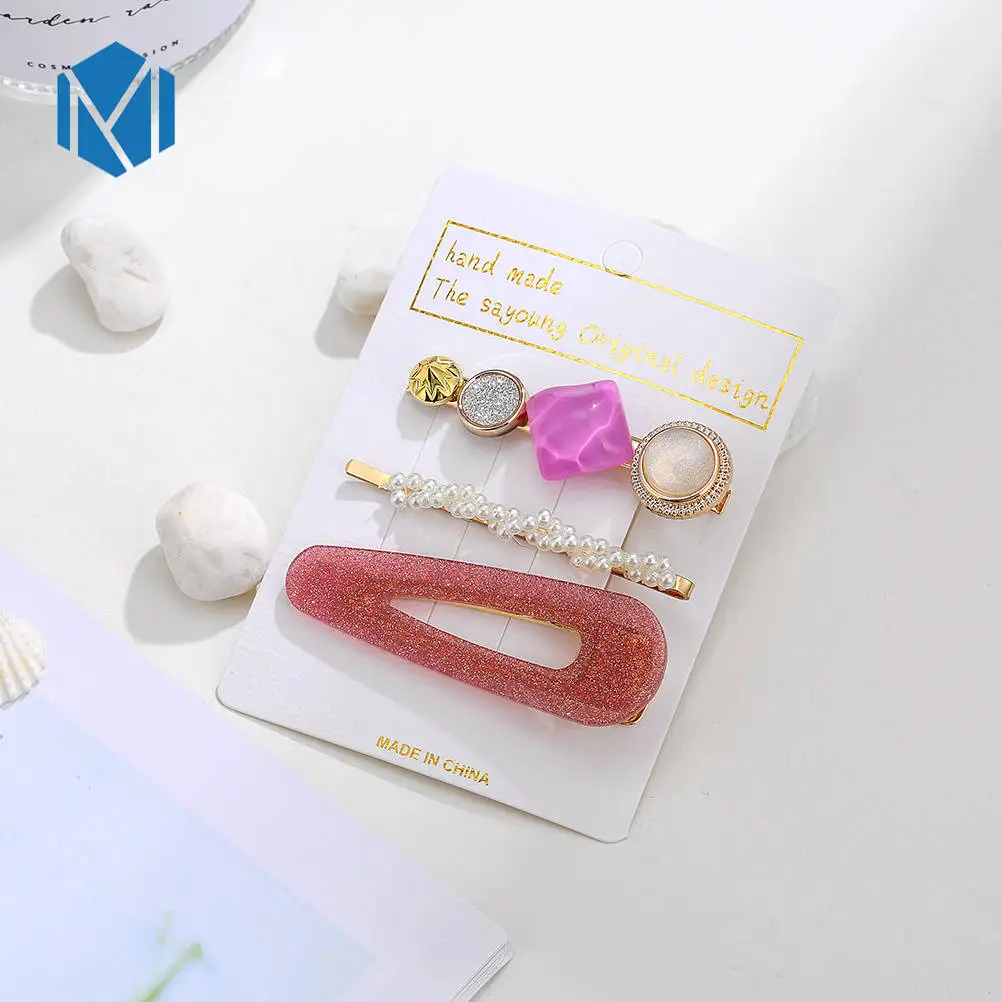 Mix M 3/комплект одежды из 4 предметов, новая INS Макрон Цвет сладкий ацетат жемчуг Заколки для волос для Для женщин девочек заколки Элегантные женские аксессуары для волос wsuwki сделать wlosow - Цвет: Mix M