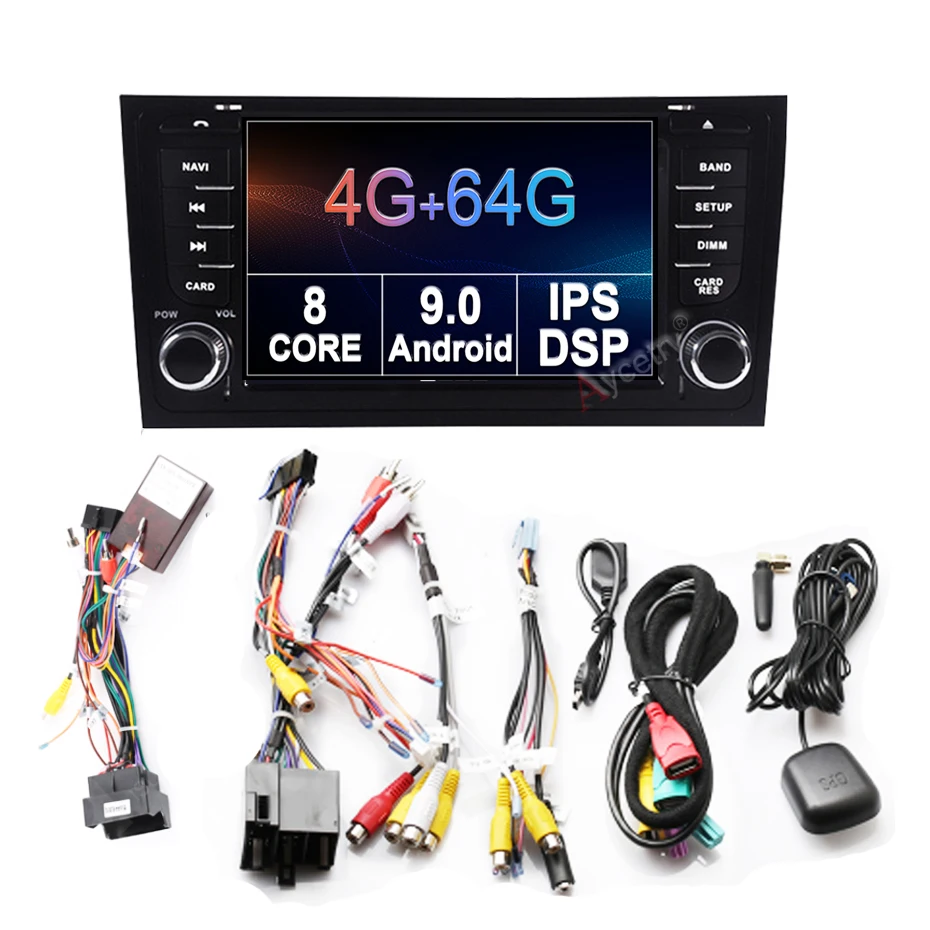 Clearance DSP IPS 8 Core 4G 64G 2 Din android 9.0 Car Multimedia dvd Player GPS Navigation audio For Audi A6 S6 RS6 Car radio stereo obd2 2