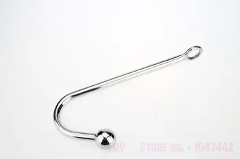 2 Size Stainless steel anal hook with beads penis rings hole metal butt plug anal balls prostate massager BDSM sex toy for men. 4