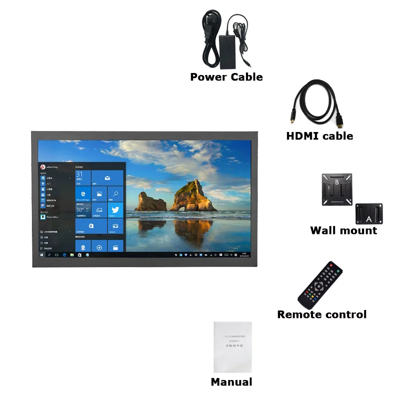 ZHIXIANDA 16:9 ̵ Ż ̽ LCD , HDMI VGA AV BNC USB, ػ 1920x1080, 17.3 ġ, ǰ