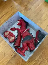 Dino Planet-juguete de dinosaurio que camina con Control remoto, con cabeza móvil, emite humo, emite sonidos de ojos, dragón de hielo con humo