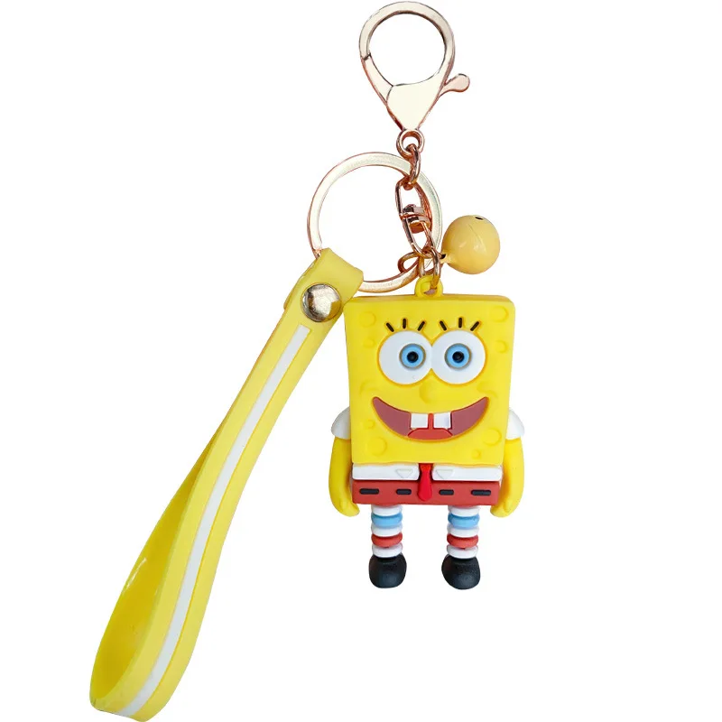 2021 Trend Cartoon Sponge Baby Keychain Female Cute Creative Doll Key Chain Bag Pendant Couple Accessories Animation Peripherals |