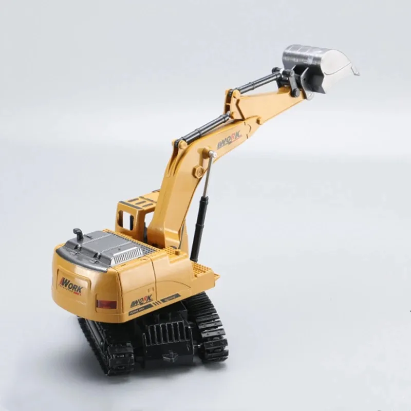 Simulation Hydraulic Remote Control Excavator 25Mins 8CH 360 Degree Rotation Double Rubber Track RC Truck Toy With Music Light 6