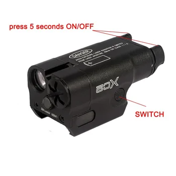 

XC2 Laser Light Compact Pistol Flashlight With Red Dot Laser Tactical LED MINI White Light 200 Lumens Airsoft Flashlight
