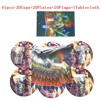 

61/31pcs Star Wars Theme Disposable Paper Napkins Banner tablecloth Cups Plates Baby Shower Birthday Party Decoration Supplies