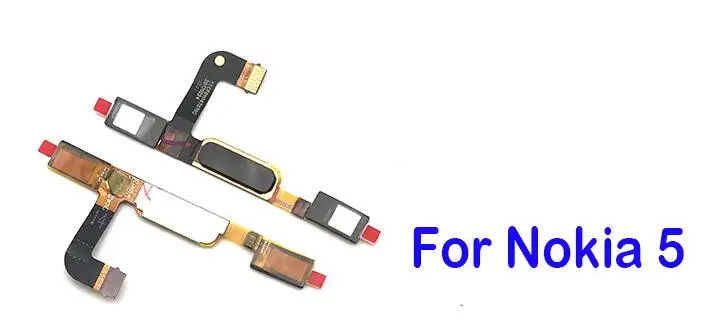 For Nokia 5 Black Новинка, для Nokia 5, 6, 8, 7, 5,1 Plus, 6,1X5X6, кнопка «домой», датчик отпечатков пальцев, сенсорный ID, гибкий кабель, лента, запасные части - Цвет: For Nokia 5 Black