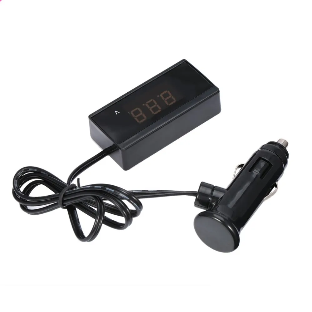 

Mini Digital Auto Car Battery Voltmeter Thermometer Voltage Meter Volt Tester Gauge Monitor + External Temperature Sensor