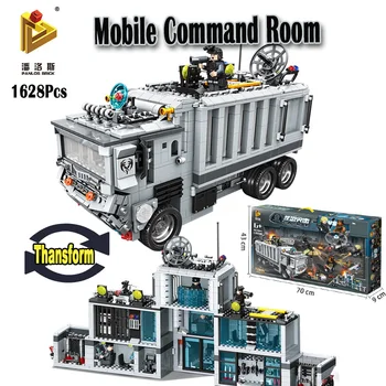 

Panlos Bricks 2 Type Transform Mobile Police Station Truck Building Block Minifigure Model Kits Toys For Boys As Christmas Gift