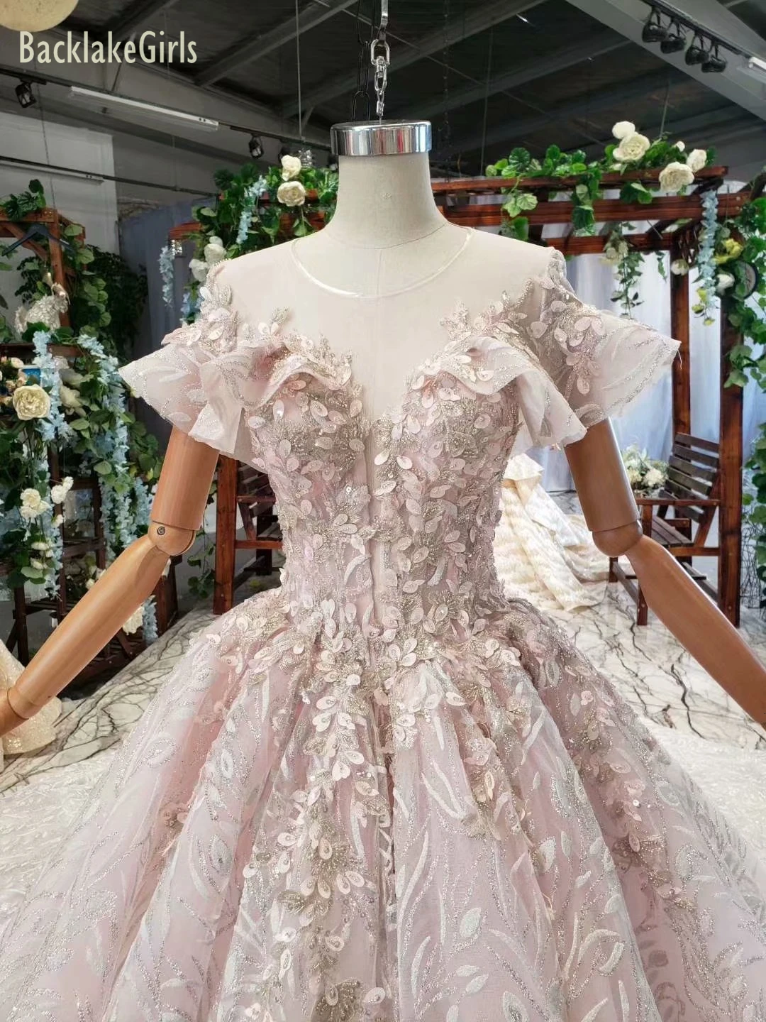 Свадебное платье с открытыми плечами для девочек; Vestidos Novia; круглый вырез; розовое атласное свадебное платье принцессы; Robe De Mariee