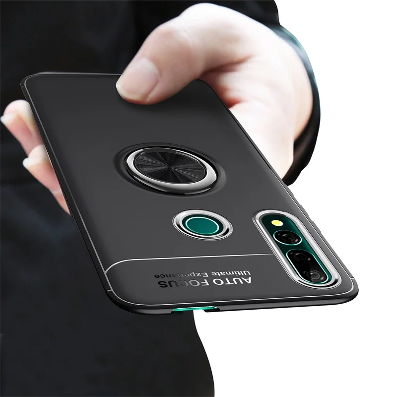 Luxury CasE For Huawei Honor 9X Premium Case Cover Magnetic Ring Holder Soft Matte Silicone Phone Back Covers | Мобильные телефоны