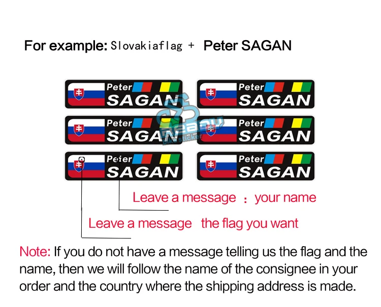 Название World Tour флаг и имя в стиле Питера сагана наклейка на раму дорожного