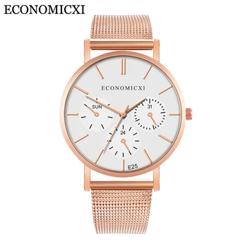 

Fashion Watch Men Slim Mesh Strap Minimalist Wristwatches For Men Quartz Watch New Brand Casual Male Clock Relojes Para Hombre