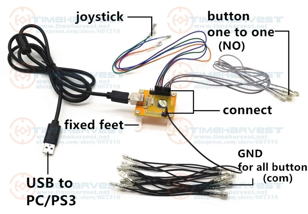1 плеер USB энкодер для аркадного джойстика и кнопки USB контроллер для ПК/P 3 MAME Multicade клавишное кодирующее устройство с проводами