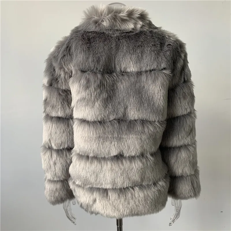 Женское теплое пальто, зимняя верхняя одежда из искусственного меха, женское тонкое пальто из искусственного лисьего меха для дам,, повседневное тонкое женское пальто из искусственного меха