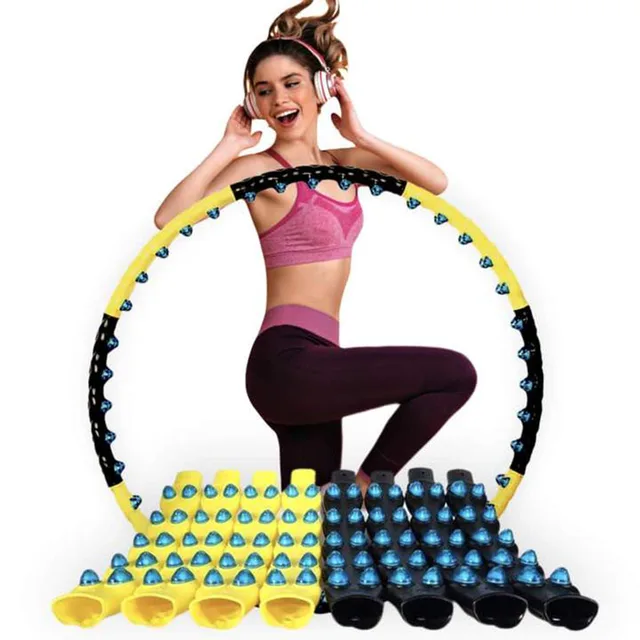 Double Row Magnetite 8 Sections Fitness Hoop Exercise Workout Sport Hoop Easy To Install Receive an Abdomen Slender Waist 2