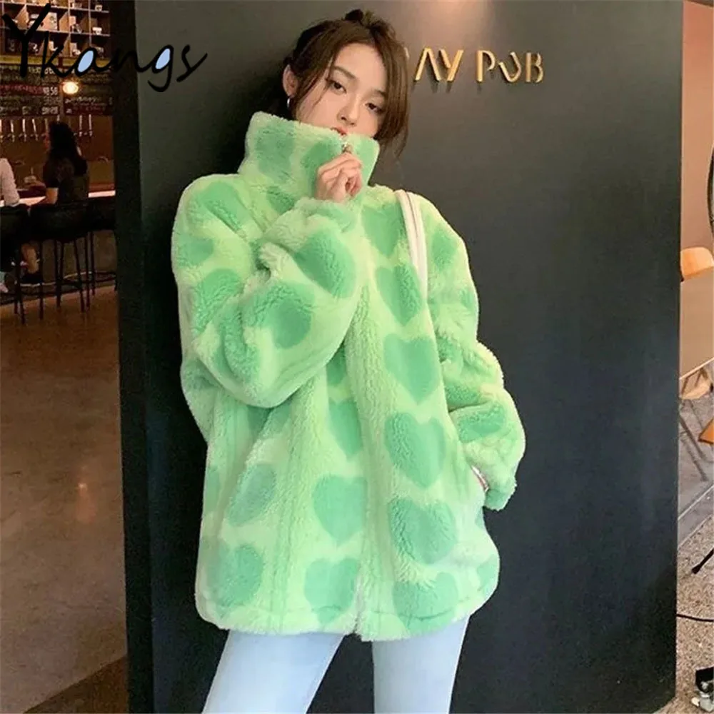 純正激安 女性の服 Faux 冬服 韓国 冬服 仕立てコート レディース ラウンドネックスタンドカラートレンドラムウールコートコート レディース ボンバージャケット フェイクファー コート ファー ヒップホップストリートファッションヒッピー女性パッド入りジャケット