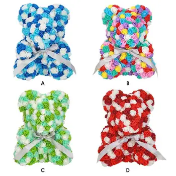 

Preserved Flower Rose Bears Doll Soft Environmental Protection EVA No Smell Soap Flowers Wedding Birthday Gifts Decor