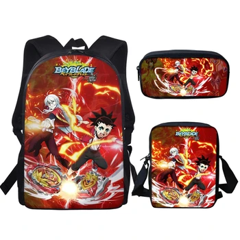 

Thikin Fashion 3PCS Set School Bags Anime Beyblade Burst Turbo School Bookbags Bagpack For Teenagers Boys Backpacks Sac