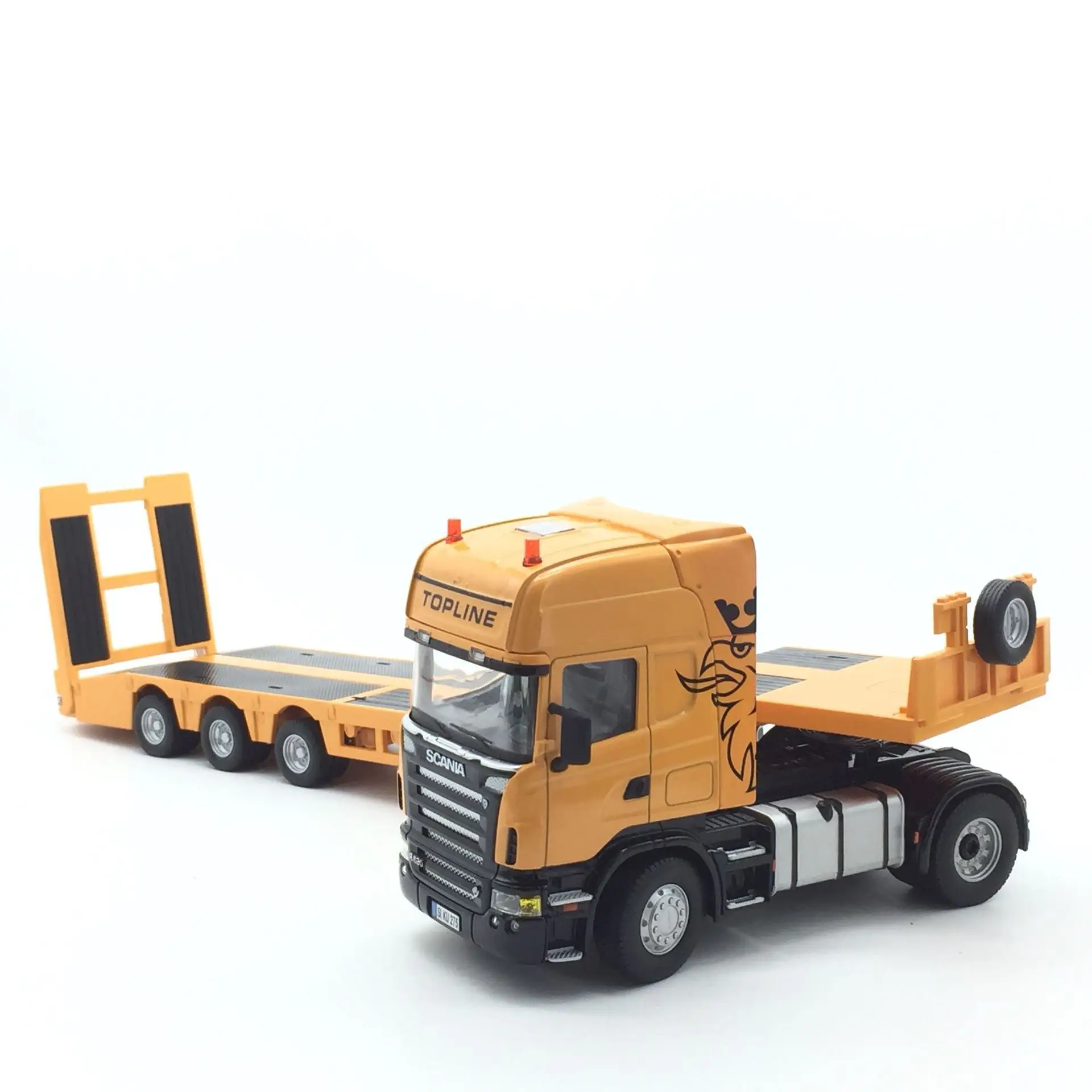 

1: 32 Scandinavian Flatbed Trailer Bunia Heavy Duty Alloy Car Model Long 61 Cm