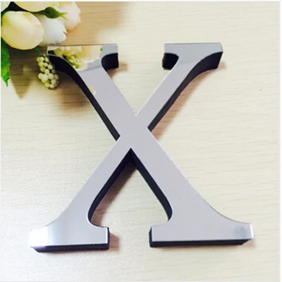 X Новые акриловые зеркальные 3D DIY наклейки на стену английские буквы украшение для дома творческая личность особенная - Цвет: X