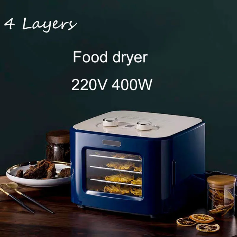 

4 Layers Capacity Food Dehydrator Fruit Dryer Machine Household Dried Fruit Machine Pet Snack Stainless Steel Grid 220V 400W