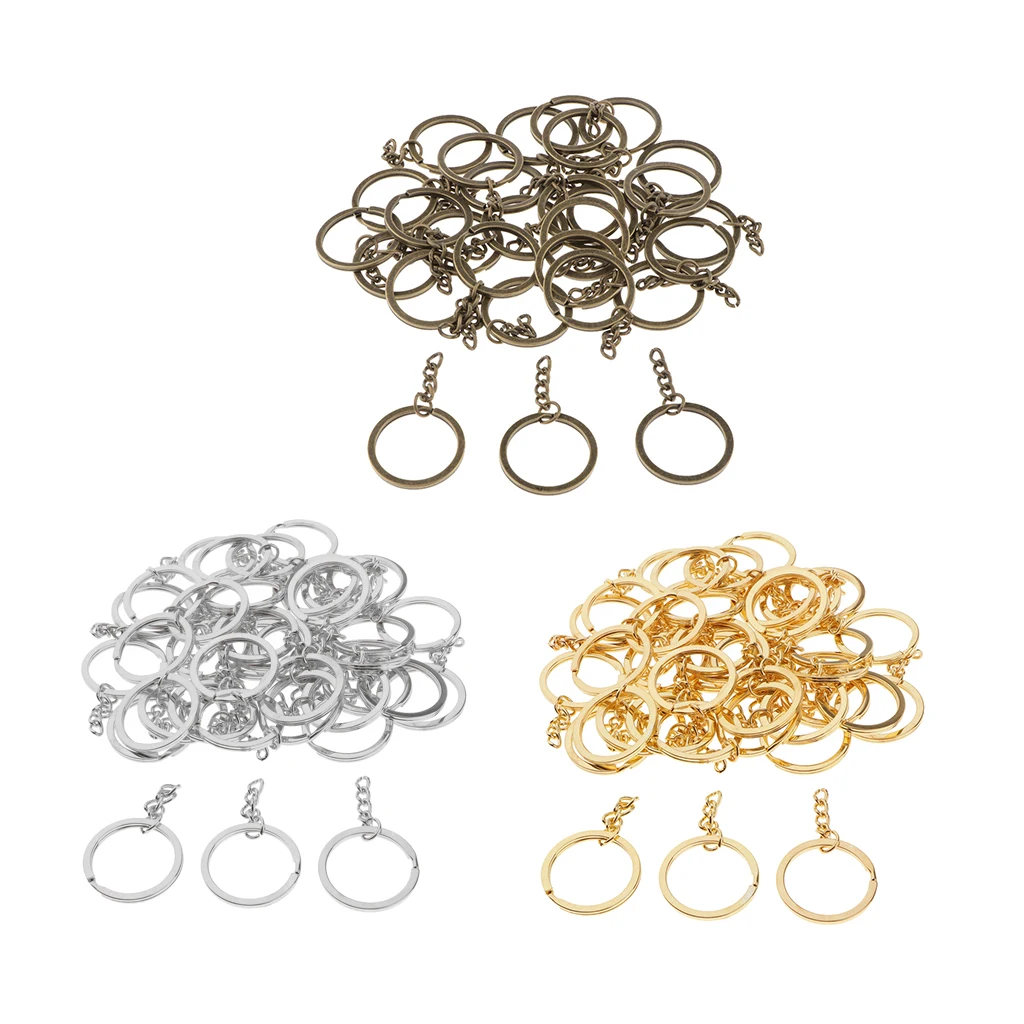 30mm Split  With Chain Key Keyrings 30 Mm Diameter Keychains