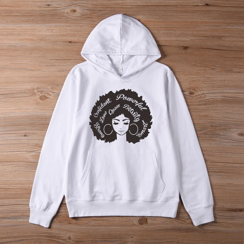 Уверенные сильные мощные женские толстовки феминистки Харадзюку с длинным рукавом Джемперы Топы Африка Девушка Графический Свитшот дропшиппинг