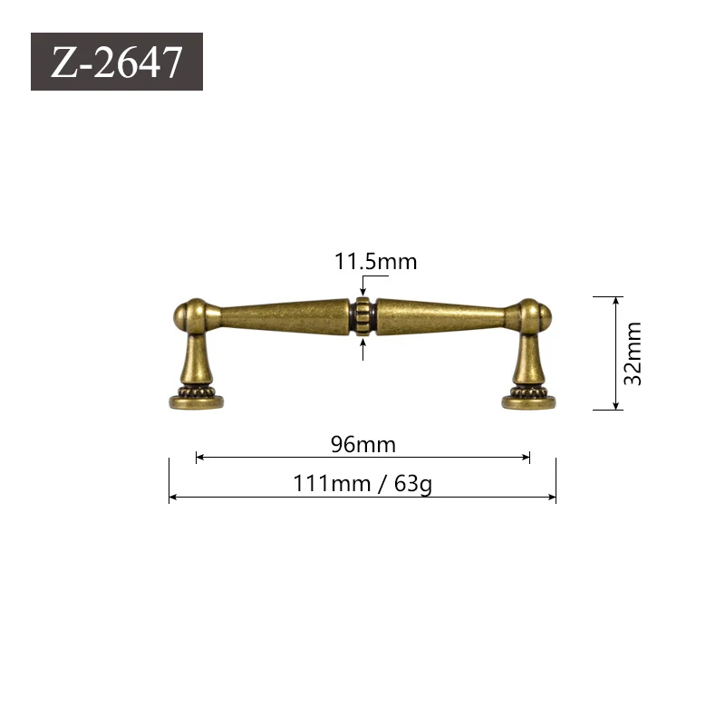 Винтажный старинный Бронзовый Шкаф ручки американский стиль кухонный шкаф тянет ручка для ящика модная мебель ручка дверное оборудование - Цвет: Z -2647 -96