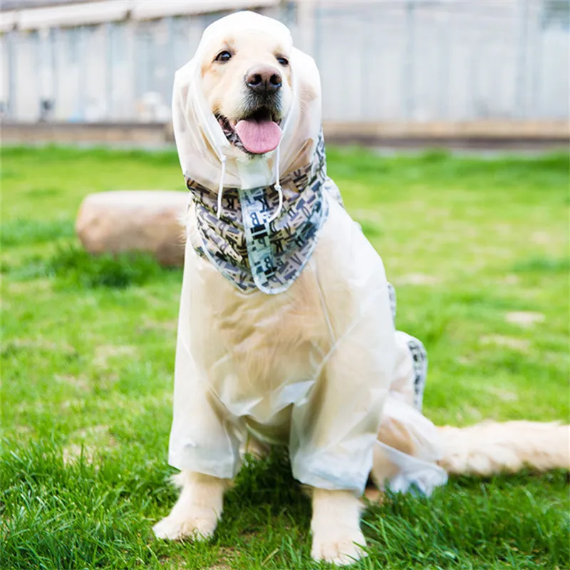 Pet Waterproof Clothing Dog Raincoat Jumpsuit Big Large Dog Clothes Samoyed Shiba Inu Golden Retriever Husky Labrador Rain Coat