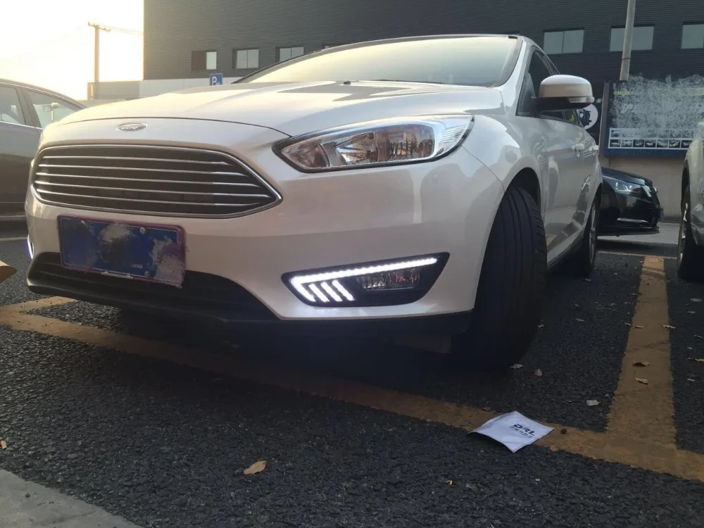 Автомобильные мигающие дневные ходовые огни 2 шт. для Ford Focus 3 2015 2016 2017 2018