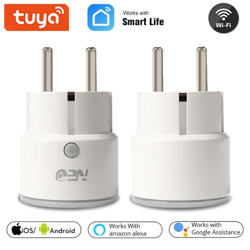 

Tuya Smart Plug WiFi Wireless EU Plug Mini Socket Remote Control Timer Outlet Workes With Alexa Google Home Smart Home