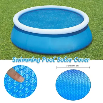 

Solar Round Pool Cover Protector 8ft Diameter Above Ground Vinyl Blue Protection Swimming Pool Covers Home All-Purpose Covers