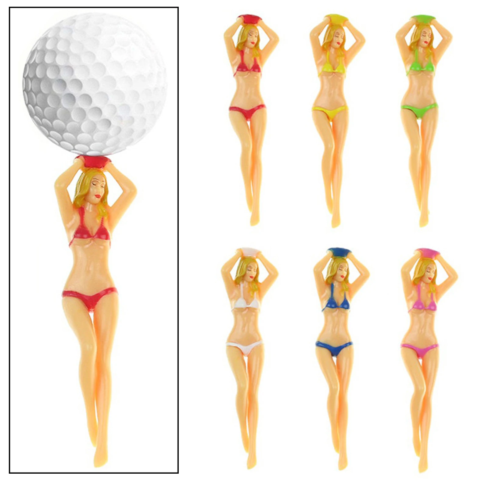 6pcs 3 Inch Plastic Golf Tees Womens Golf Tees Bik