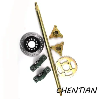 

610mm Rear Axle Assy With 428# 37T Sprocket 160mm Brake Disc UCP204 Bearing M8*3 Wheel hub Fit For DIY Electric ATV Buggy Parts