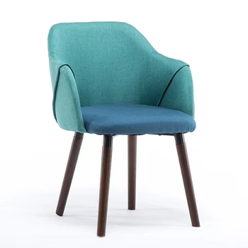 

Stylish casual minimalist creative fabric chair solid wood dining chair hotel restaurant cafe chair