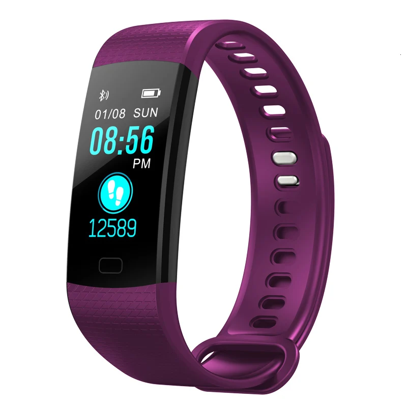 Jelly Comb Смарт-часы IP67 Водонепроницаемый Фитнес умный Браслет трекер сердечного ритма монитор Smartwatch Reloj цифровые часы Mujer - Color: purple