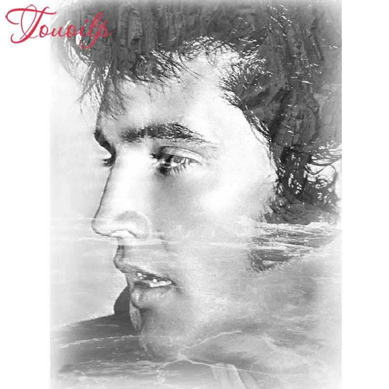 Алмазная живопись TOUOILP 100% полностью 5D сделай сам алмазная Elvis квадратные и