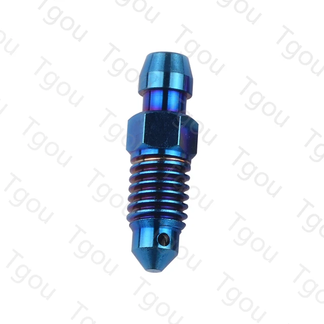 Tgou Titanium Bolt M8 M10 Pitch 1.0/1.25mm Motorcycle Brake Caliper Oil Drain Deflation Screws M8 Burn Blue