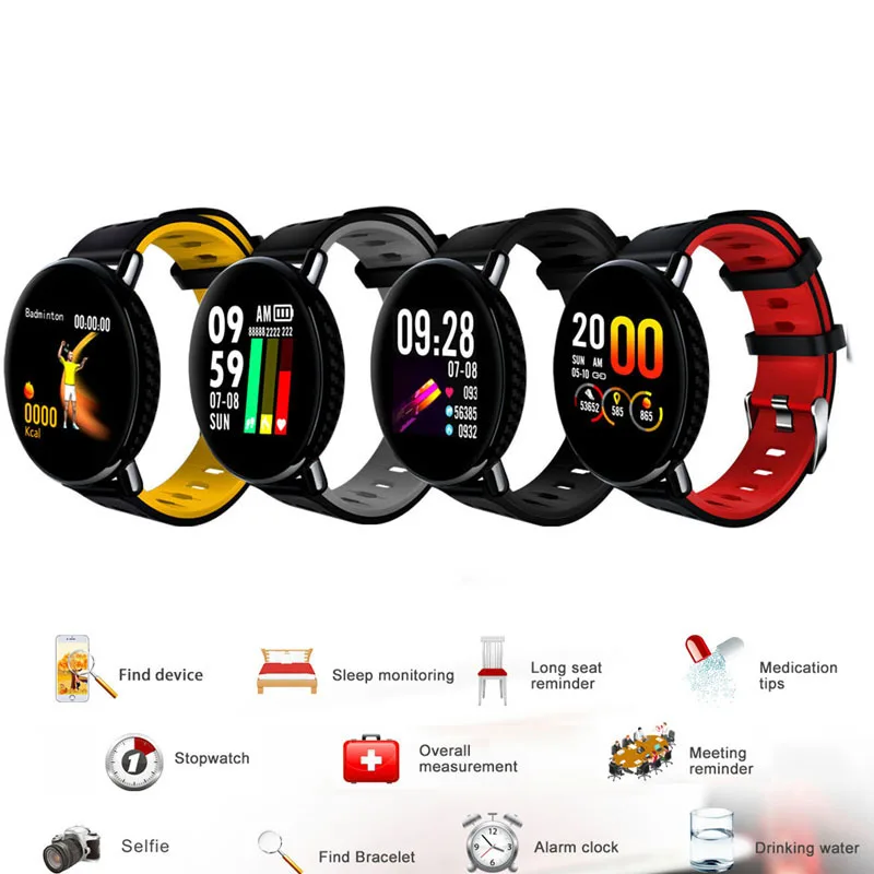 Женские часы, цифровые наручные часы, IP68, водонепроницаемые, пульсометр, монитор артериального давления, спортивный браслет, мужские часы для Android IOS