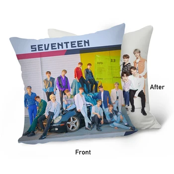 

Kpop SEVENTEEN New Album <HIT> Double-side Pillow Cushion K-pop SEVENTEEN PP Cotton Printing Sofa Cushion Fan Collection Gift
