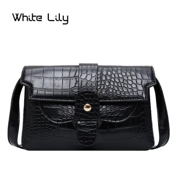 

New Women Croco PU Leather Shoulder Bag Fashion Ladies Alligator Pattern Crossbody Bag Casual Messenger Bags Waist Handbags