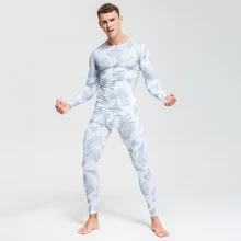 Компрессионные эластичные кальсоны, зимнее термобелье, базовый слой, набор мужской одежды для тренировок, Рашгард, мужское термобелье