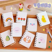 Cahier Portable pour étudiant, dessin animé coréen, doux Ins vent ours lapin bobine, carnet de notes, Mini Journal planificateur, papeterie déchirable 