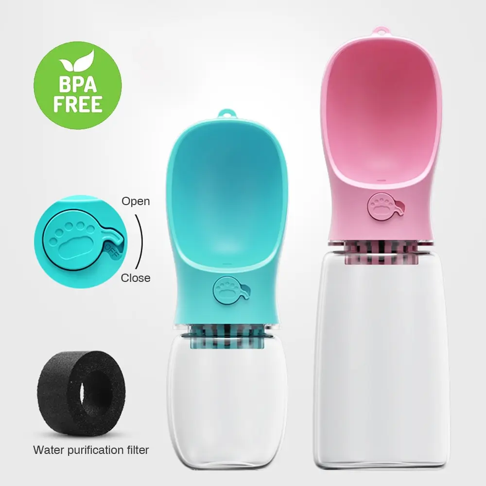 

350/550ml Portable Pet Dog Water Bottle For Small Large Dogs Travel Puppy Cat Drinking Bowl Outdoor Pet Water Dispenser Feeder
