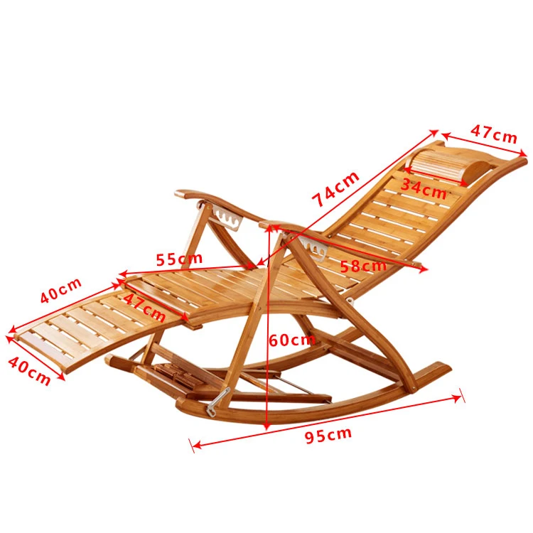 Кресло-качалка для взрослых, складное кресло для обеда, легкое кресло для гостиной, спальная кровать, домашний балкон, кресло для отдыха, старое бамбуковое кресло