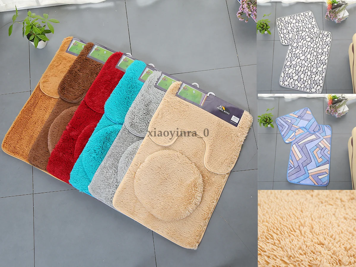 Набор ковриков для ванны нескользящие для ванной комнаты коврик плюшевый домашний туалет коврик моющийся 3 шт