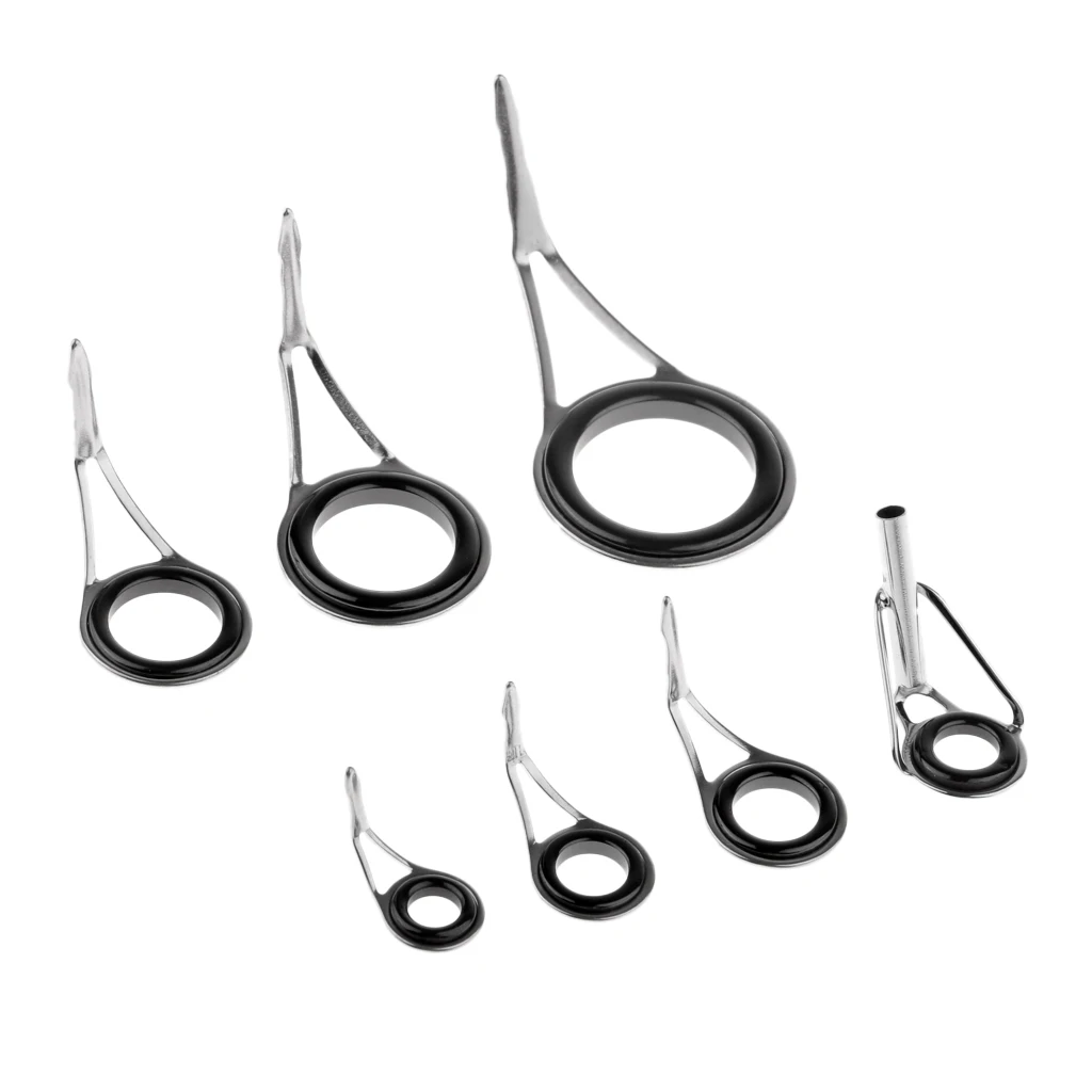 

7pcs Single Leg Fishing Rod Guides Tip Tops Diameter: 5mm-18mm